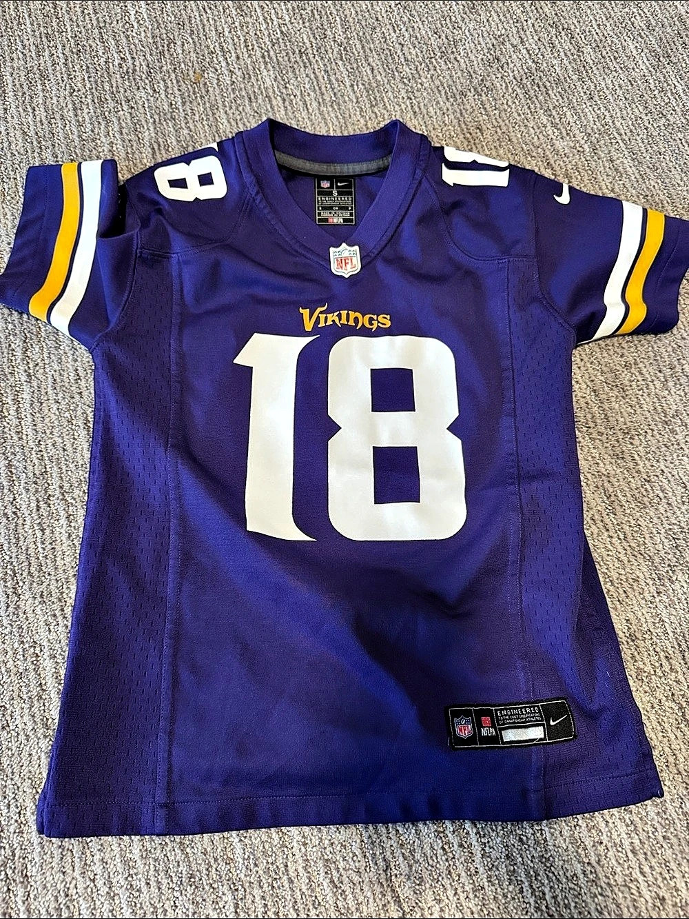 Nike Justin Jefferson #18 Vikings jersey Purple & White Small kids authentic